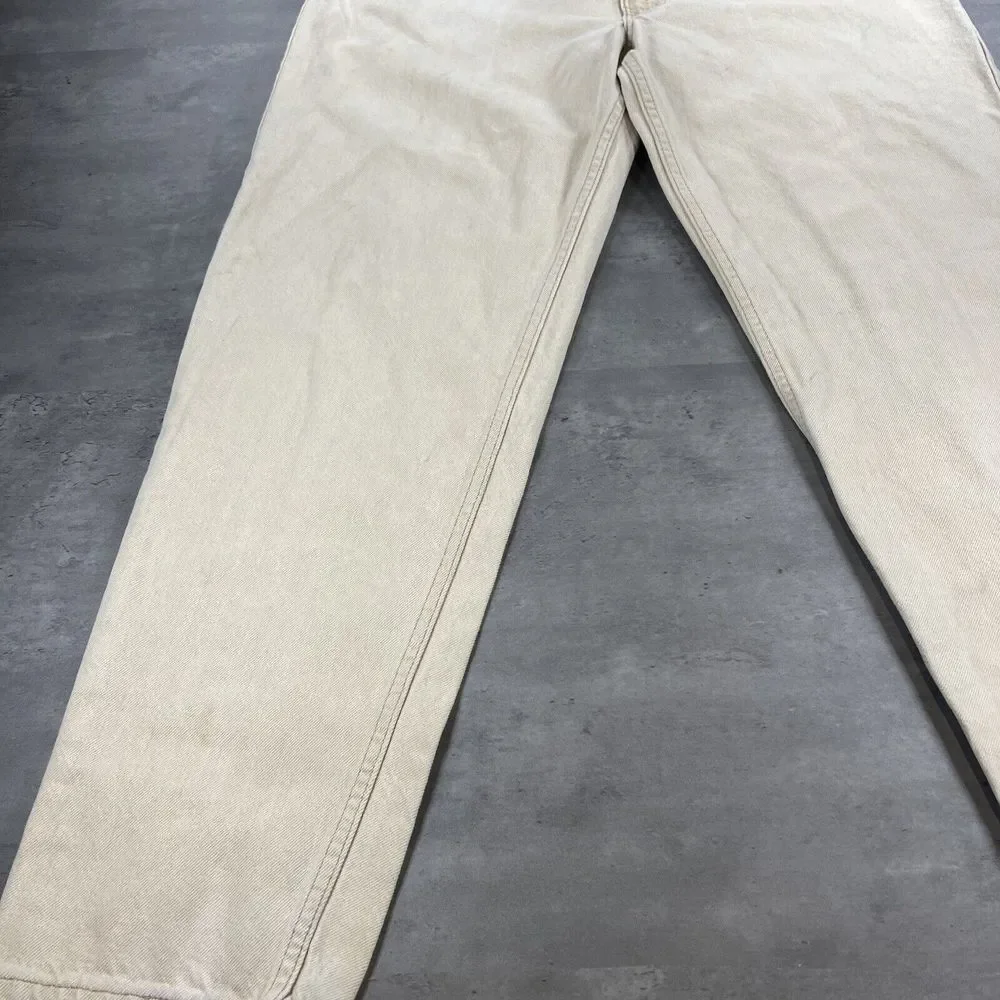 Vintage 90s Levi's 550 Khaki Jeans 38x32 Fit 35x31 Faded Denim OrangeTab Western